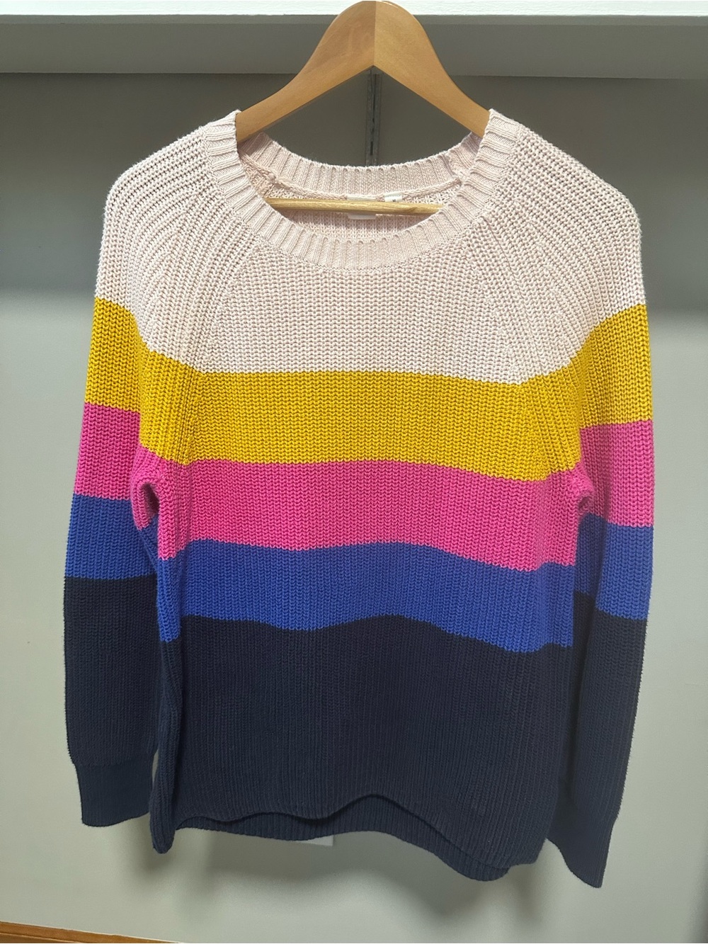 Gap Colorful Striped Cotton Knit Crew Neck Sweater Women’s Size M Excellent